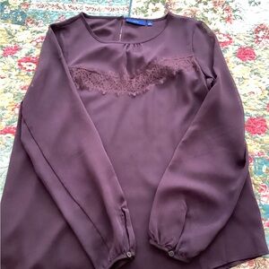 Apt. 9 Deep Purple Lace Accent Blouse